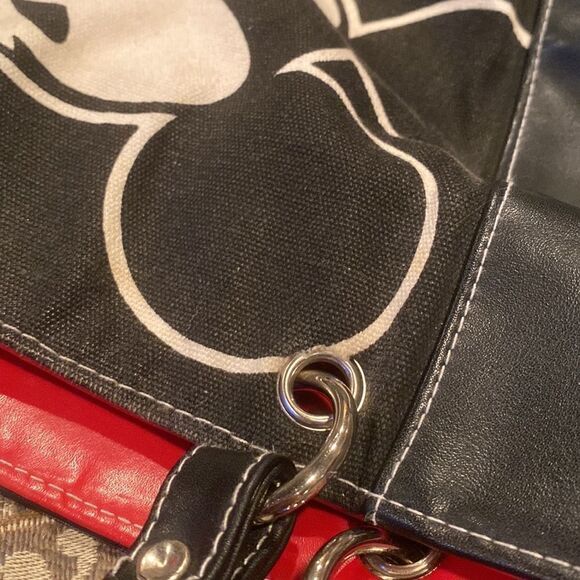 Mickey Mouse Black Purse Shoulder Bag Red Sequin Belly Vintage - Picture 11 of 11